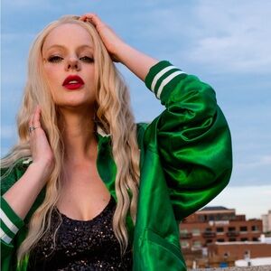 Maxine Minx Costume Vintage Satin Jacket Sz L